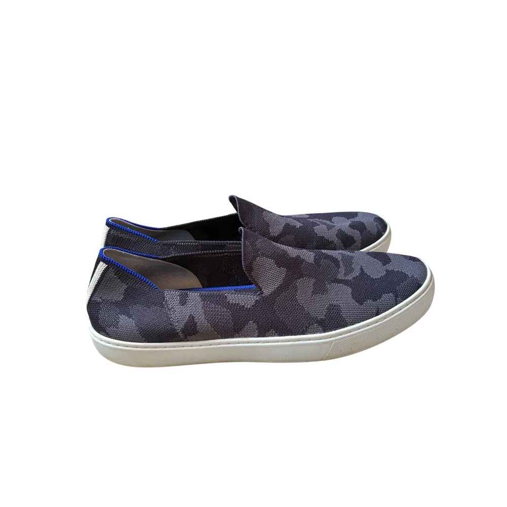 Rothys Slip On Sneakers Grey Camo Knit Flat Shoes Women's 11